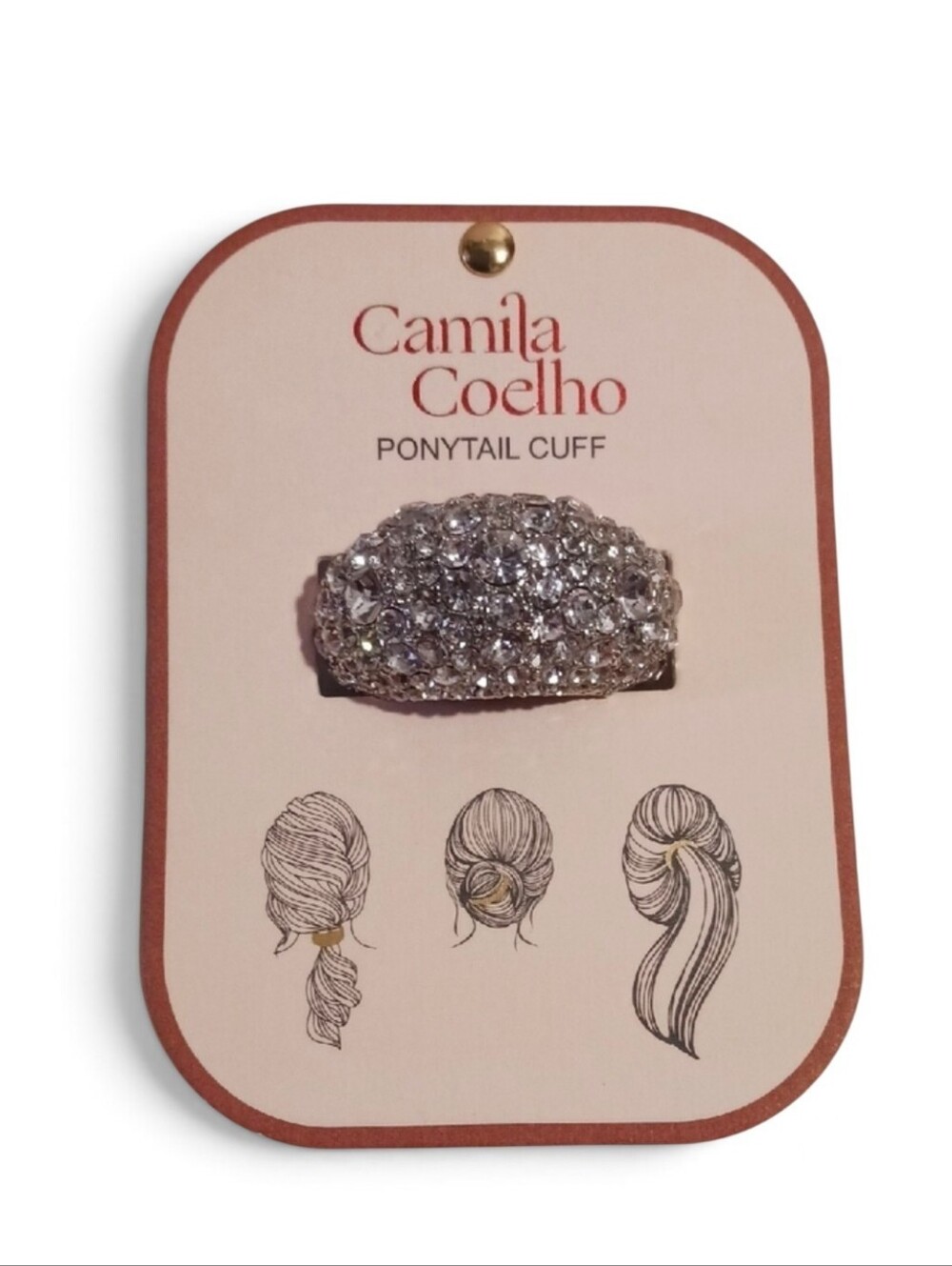 🩶▪️Camila Coelho ▪️Silver Crystal Ponytail Hair Cuff - Sparkling Pavé Accent